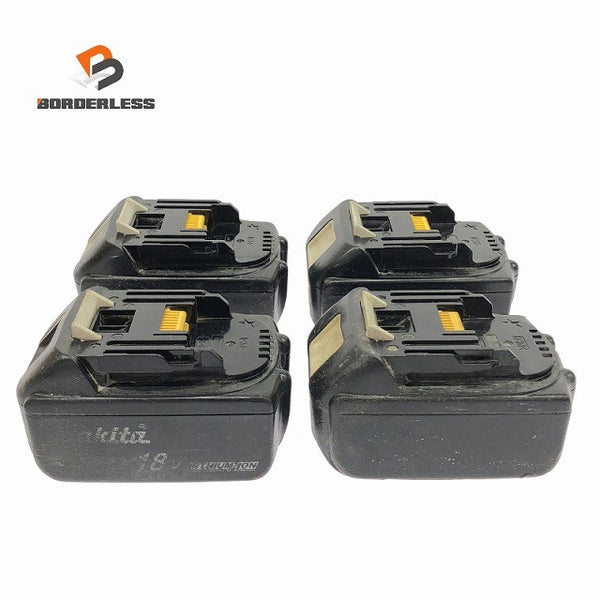 ☆中古品4個セット☆ makita マキタ 18V 6.0Ah 純正リチウムイオンバッテリー BL1860B LITHIUM-ION 雪/飛行機マーク133422 - 1