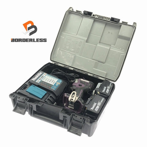 ☆中古品☆makita マキタ 18V 充電式インパクトドライバ TD173DGXAP 紫/パープル バッテリー2個(18V 6.0Ah) 充電器 ケース付