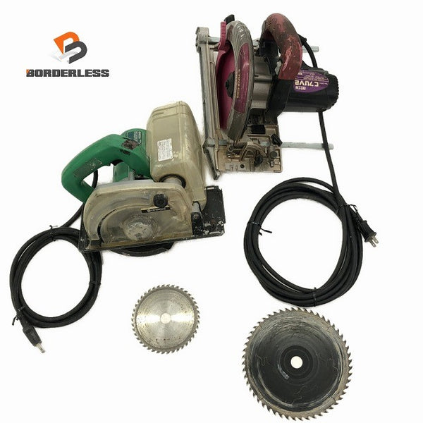☆中古品セット☆HITACHI 日立工機 100V 190mm 電子造作丸のこ C7UV2 160mm ブレーキ付き防じん丸のこ C6Y1135620 - 1