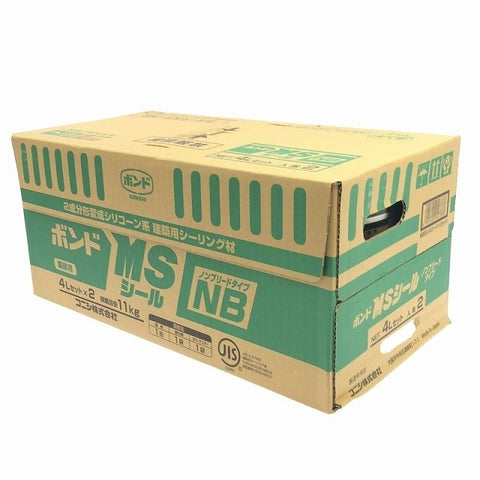 ☆未使用品☆KONISHI コニシ MSシール 4L×2缶 NB/ノンブリードタイプ 2成分形系変成シリコーン系 2液 シーリング材 コーキング材133343 - 0
