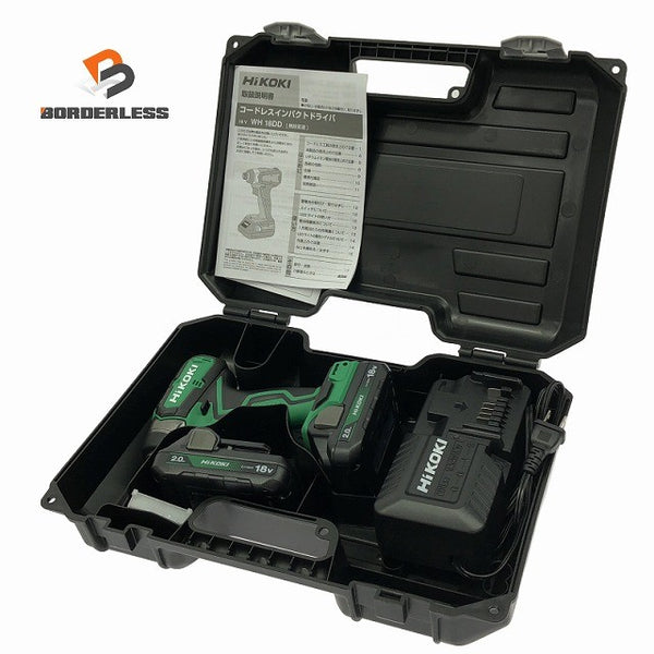 ☆未使用品☆HiKOKI ハイコーキ 18V コードレスインパクトドライバ WH18DD(2BG) バッテリ2個(18V2.0Ah) 充電器付き132596 - 1