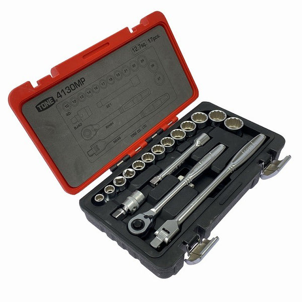 ☆極美品☆ TONE トネ ソケットレンチセット工具17点 4130MP ボルト ナット 締付け ハンドツール ハンド工具 手工具129004 - 2