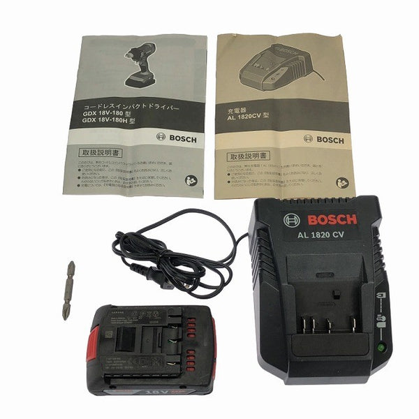 ☆中古美品☆BOSCH ボッシュ 18V コードレスインパクトドライバーレンチ GDX18V-180 バッテリー1個(2.0Ah)充電器+ケース112679 - 10