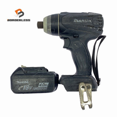☆中古品☆makita マキタ 18V 充電式4モードインパクトドライバー TP141D 黒 バッテリ1個(18V4.0Ah)付 コードレス120212