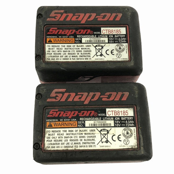 ☆中古品☆Snap-on スナップオン 18V 充電式インパクトレンチ CTJ8850BK 黒 バッテリ2個(4.0Ah) 充電器付 1/2インチ コードレス136702 - 10