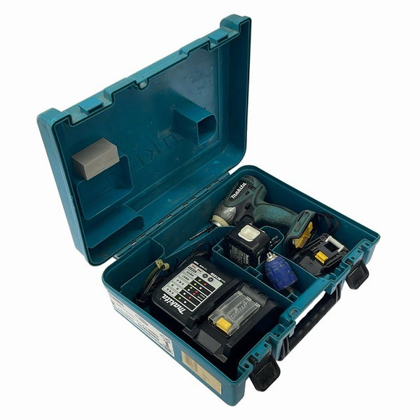 ☆中古品☆makita マキタ 14.4V 充電式インパクトドライバー TD135DSHX 青/ブルー バッテリ2個(1.2Ah) 充電器 ケース コードレス126666 - 2