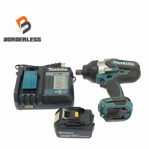 ☆中古品☆ makita マキタ 18V 充電式インパクトレンチ TW300D 青/ブルー バッテリー1個(6.0Ah)+充電器