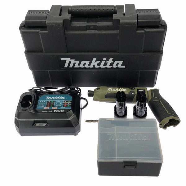☆比較的綺麗☆makita マキタ 7.2V 充電式ペンインパクトドライバー TD023DSHXO オリーブ バッテリ2個(1.5Ah) 充電器 ケース付132282 - 3