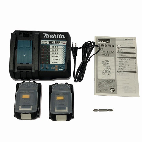 ☆極美品 充電回数1回☆makita マキタ 18V 充電式インパクトドライバ TD173DGXTB ターコイズブルー バッテリ2個(6.0Ah) 充電器136078 - 10
