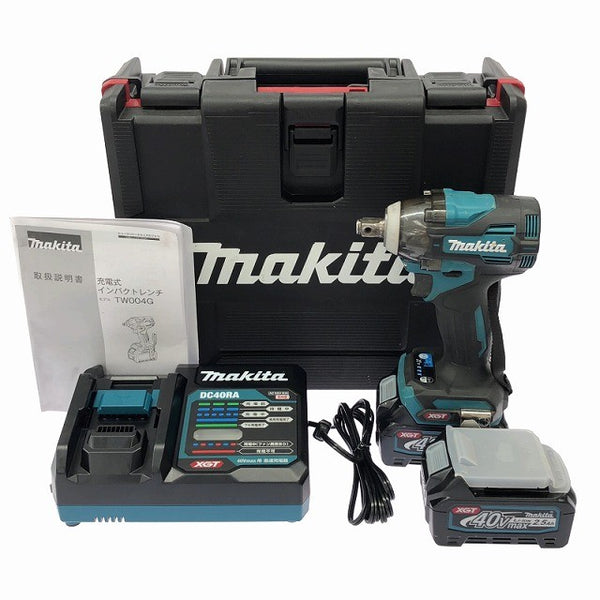 ☆比較的綺麗☆makita マキタ 40Vmax 充電式インパクトレンチ TW004GRDX バッテリ2個(2.5Ah) 充電器 ケース付 320N･m131997 - 3