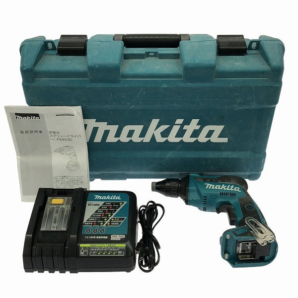 ☆中古品☆makita マキタ 18V 充電式スクリュードライバー FS453D 充電器 ケース付 コードレス ボードドライバー ボード用ドライバ135178 - 3