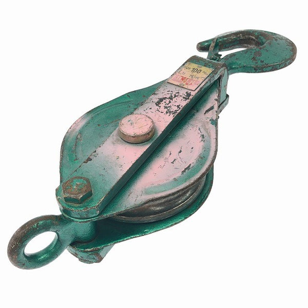 ☆中古品☆HHH スリーエッチ 強力型滑車 一車 スナッチフック型 100mm 1ton/1トン 吊り滑車 荷物吊り上げ 吊り具 荷揚げ135296 - 2