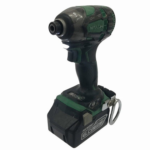 ☆中古品☆HITACHI 日立工機 18V コードレスインパクトドライバ WH18DDL2 バッテリー1個(18V 6.0Ah) 充電器付120003 - 0