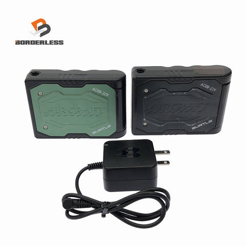 ☆中古品☆BURTLE バートル 空調作業服用バッテリー AC08-22V×2個 充電ケーブル×1個 ※ファンなし 暑さ対策 熱中症対策132337