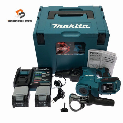 ☆未使用品☆makita マキタ 40Vmax 28mm 充電式ハンマドリル HR011GRDX バッテリ2個(2.5Ah) 充電器 ケース付 コードレス132355