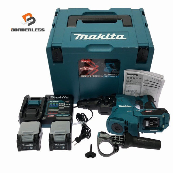 ☆未使用品☆makita マキタ 40Vmax 28mm 充電式ハンマドリル HR011GRDX バッテリ2個(2.5Ah) 充電器 ケース付 コードレス132355 - 1