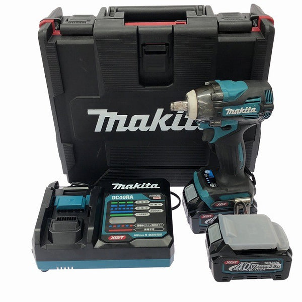 ☆比較的綺麗☆makita マキタ 40Vmax 充電式インパクトレンチ TW004GRDX バッテリ2個(2.5Ah) 充電器 ケース付 320N･m131998 - 3