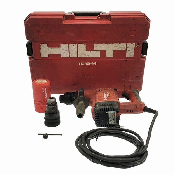☆中古品☆HILTI ヒルティ 100V ハンマードリル TE18-M キータイプチャック＋ケース付 SDSプラス コード式 ハンマドリル 穴あけ117396 - 3