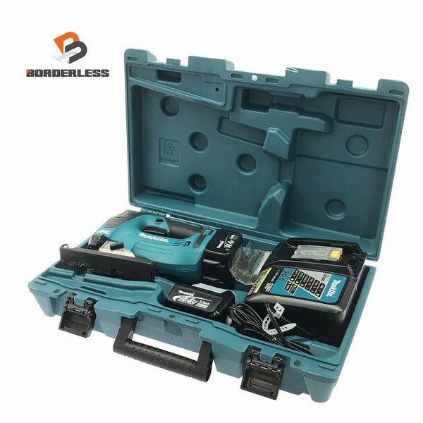 ☆比較的綺麗☆makita マキタ 14.4V 充電式ジグソー JV142D バッテリ2個(3.0Ah) 充電器 ケース付 電気のこぎり 電動ノコギリ137146 - 1