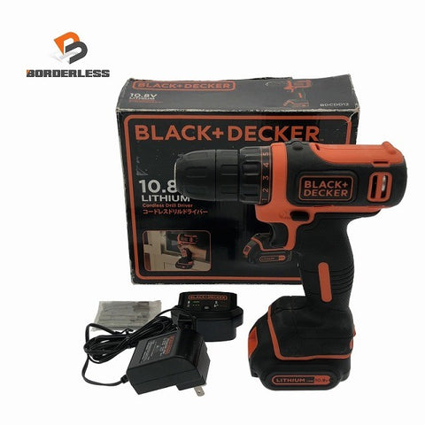 ☆美品☆B＆D BLACK+DECER ブラック＆デッカー 18V コードレスドリルドライバー BDCDD12 バッテリ1個 充電器117669