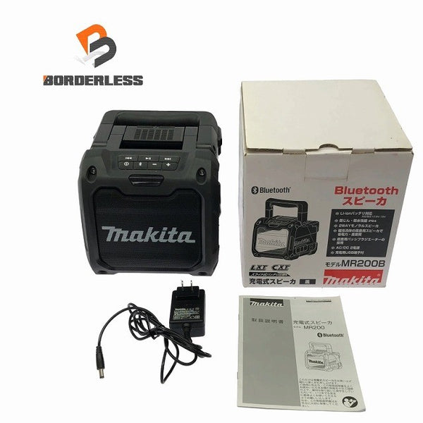 ☆美品☆makita マキタ 10.8V/14.4V/18V/100V 充電式スピーカー MR200B 黒 本体＋ACアダプタ付 コードレス ポータブルスピーカー 116668 - 1