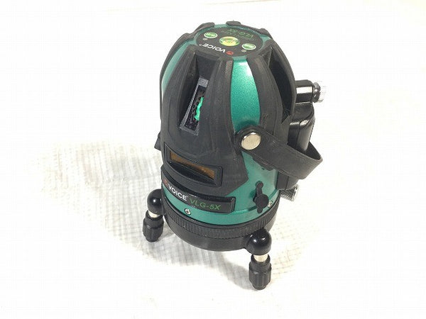 ☆中古品☆ VOICE ヴォイス 5ライン グリーンレーザー 墨出し器 VLG-5X ゴーグル 充電器 ケース付 矩十字 横 測定器 光学測定器120309 - 5