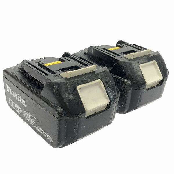 ☆中古品2点セット☆makita マキタ 18V 6.0Ah 純正リチウムイオンバッテリー BL1860B×2 急速 残量表示 LITHIUM-ION 雪マーク131960 - 3