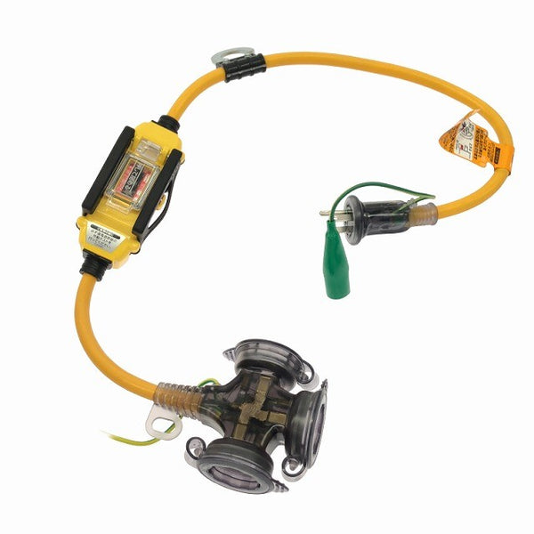 ☆中古美品☆HATAYA ハタヤ JET 漏電遮断器付 BFX延長コード 屋外用 BFX-013KC 3口コンセント 0.7ｍ131068 - 2