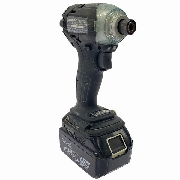 ☆中古品☆ makita マキタ 18V 充電式インパクトドライバー TD148D 黒/ブラック 本体+バッテリー2個(4.0Ah)充電器+ケース131517 - 5