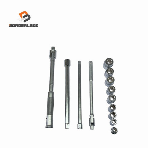 ☆中古品☆KTC 京都機械工具 スピナハンドル×2本 エクステンションバー×2本 ソケット×9個 整備工具 ※サイズはコメント118936