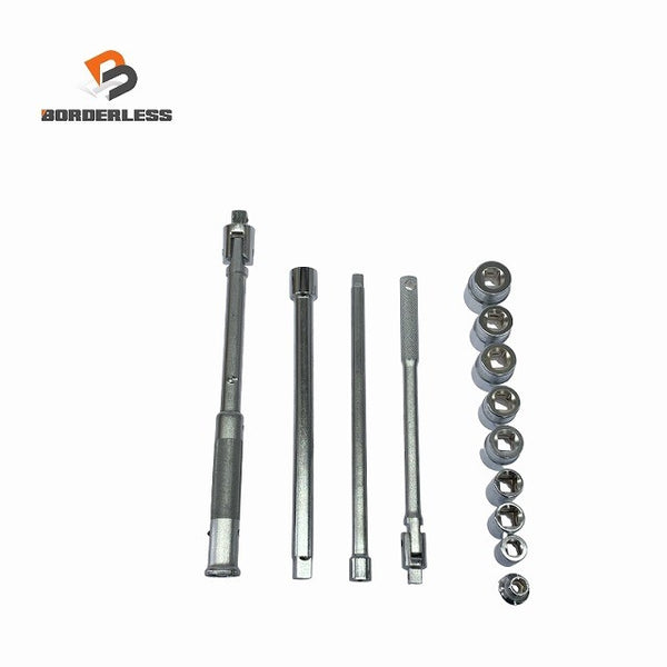 ☆中古品☆KTC 京都機械工具 スピナハンドル×2本 エクステンションバー×2本 ソケット×9個 整備工具 ※サイズはコメント118936 - 1