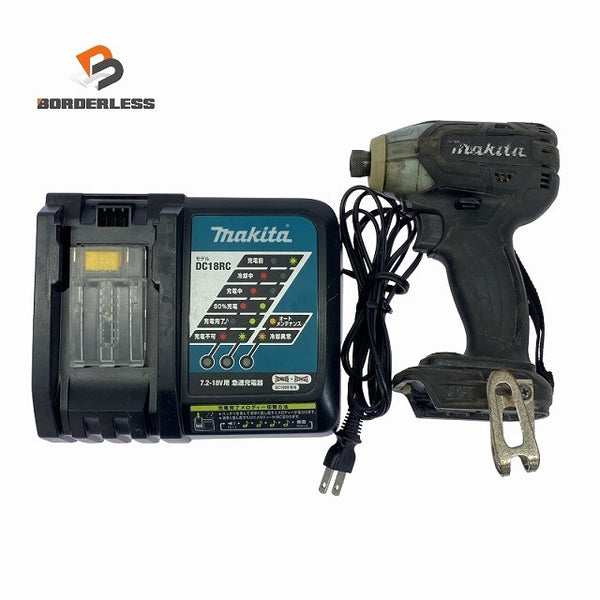 ☆中古品☆makita マキタ 18V 充電式ソフトインパクトドライバー TS141D 黒 充電器付 コードレス バッテリー式120363 - 1