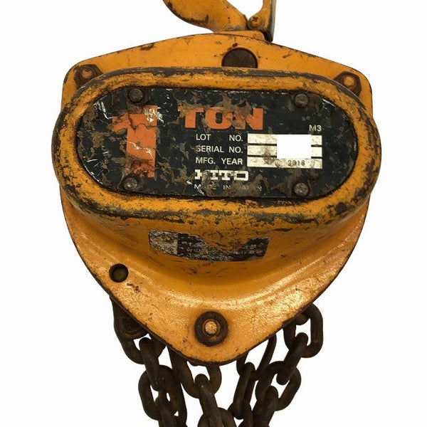 ☆中古品2個セット☆KITO キトー チェーンブロック M3形 CB010 荷重1.0ton/1ton 揚程2.5m 手動式 チェンブロック 吊り具 荷揚げ機136340 - 8