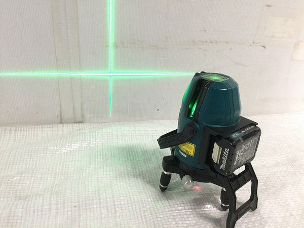 ☆中古品 makita マキタ 10.8V 充電式屋内･屋外兼用墨出し器 SK20GD 受光器 バッテリ1個 電池パック 三脚 ケース レーザー墨出し器125242 - 9