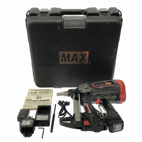 ☆中古品☆MAX マックス ガスネイラ GS-725C バッテリ2個 充電器 ケース付 コンクリート 鋼板 ピン打ち機128789 - 3