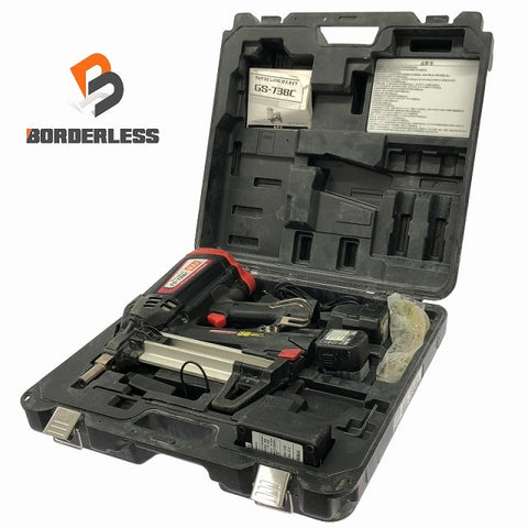 ☆中古品☆ MAX マックス 6V 38mm ガスネイラ GS-738C バッテリー2個(6V 1.5Ah)充電器+パーツ+ケース ピン打ち機/くぎ打機/クギ 111934111934