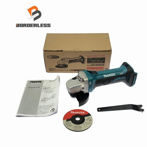 ☆未使用品☆ makita マキタ 18V 充電式ディスクグラインダ GA402DZ 本体のみ 付属品 説明書付 電動工具 切削 砥石116777