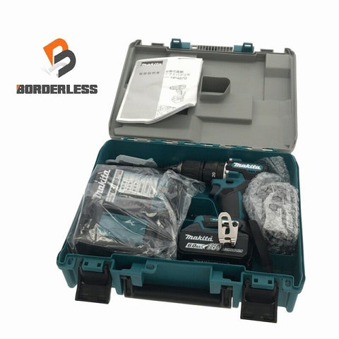 ☆未使用品☆ makita マキタ 18V 充電式振動ドライバドリル HP487DRGX 青/ブルー バッテリー2個(6.0Ah)充電器+ケース119129