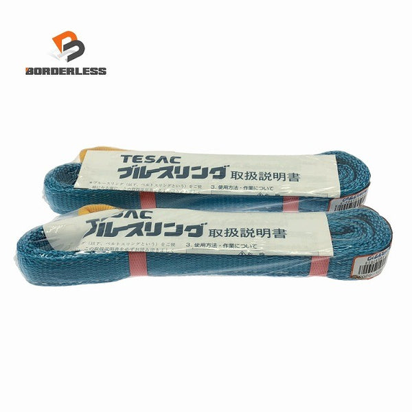 ☆未使用品2個セット☆TESAC テザック ブルースリング B25-0203 25mm 1.0m 1.0ton ベルトスリング 荷締め 吊り具 荷役 牽引130021 - 1