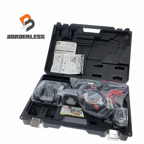 ☆未使用品☆MAX マックス 14.4V 鉄筋結束機 ツインタイア RB-442T-B2C/1450A バッテリー2個(5.0Ah)充電器+ケース126901