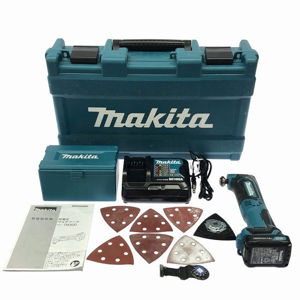 ☆比較的綺麗☆makita マキタ 10.8V 充電式マルチツール TM30D 本体+バッテリー1個(1.5Ah)充電器+ケース コードレス カットソー121749 - 3