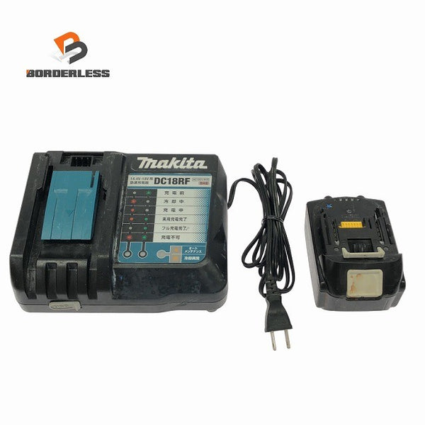 ☆中古品セット☆makita マキタ 18V 6.0Ah 純正 リチウムイオンバッテリー BL1860B 急速充電器 DC18RF リチウムイオン電池136595 - 1