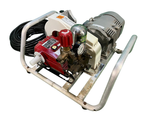 ☆中古品☆ハツタ 初田工業 200V モーターセット動噴 LP300DX-LK モータ(日立 2.2kW TFO-LK 4P) 本体(YS300DX) 高圧動力噴霧機131595 - 3
