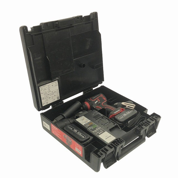 ☆比較的綺麗☆Panasonic パナソニック 14.4V/18V 充電ドリルドライバー EZ1DD2J18D-R 赤 バッテリ2個(5.0Ah) 充電器 アタッチメント付き119432 - 2