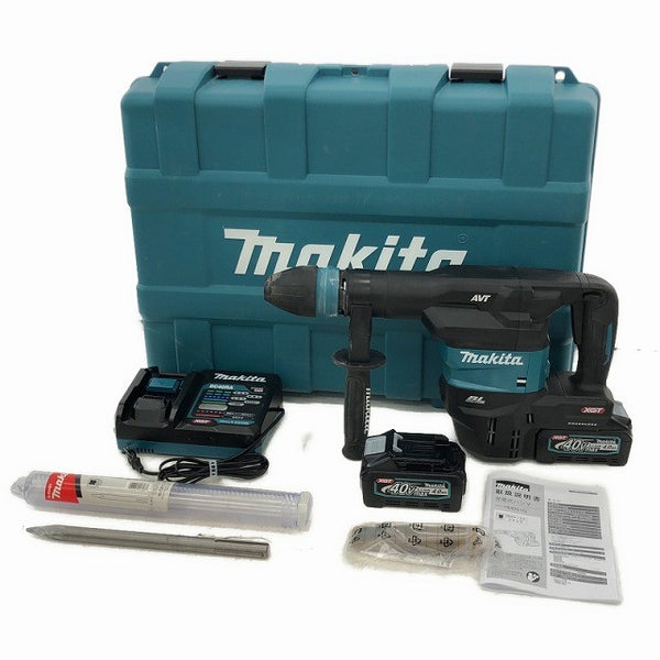 ☆中古美品☆makita マキタ 40Vmax 充電式ハンマー HM001GRMX バッテリー2個(4.0Ah) 充電器 ケース付 ハツリ機 斫り機133289 - 3