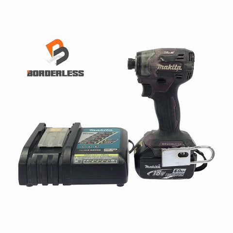 ☆中古品☆makita マキタ 18V 充電式インパクトドライバ TD173D 紫 バッテリー(18V 5.0Ah) 充電器付き 電動工具 締め付け