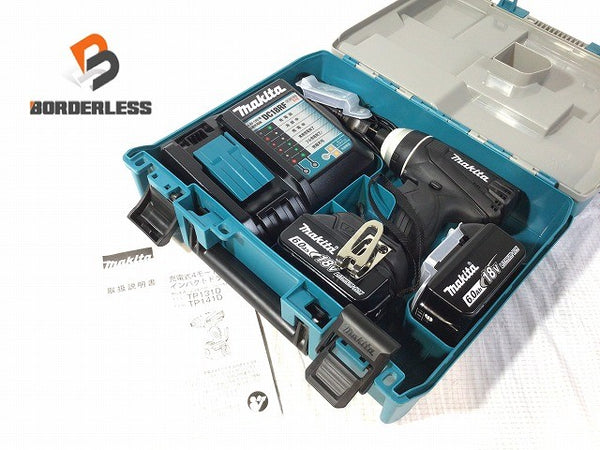☆未使用品☆makita マキタ 18V 4モードインパクトドライバー TP141DRGXB 黒 バッテリ2個(18V6.0Ah) 充電器 ケース付 コードレス - 1
