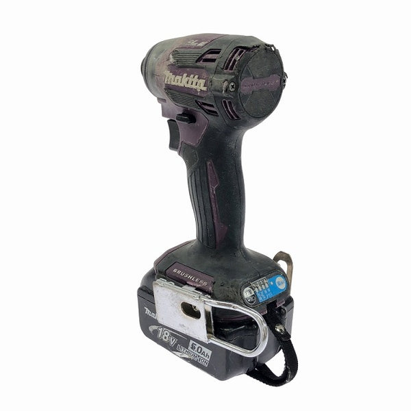 ☆中古品☆makita マキタ 18V 充電式インパクトドライバ TD173D 紫 バッテリー(18V 5.0Ah) 充電器付き 電動工具 締め付け - 5