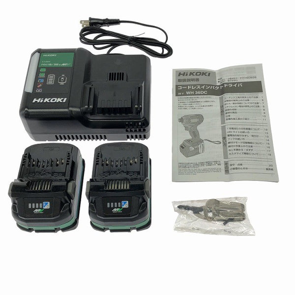 ☆未使用品☆HiKOKI ハイコーキ 36V コードレスインパクトドライバー WH36DC(2XPGSZ) フォレストグリーン フルセット 充電式130509 - 9