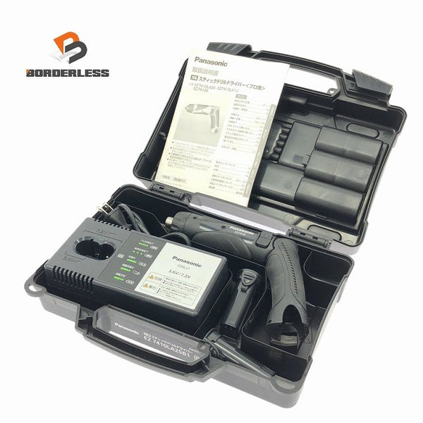☆比較的綺麗☆Panasonic パナソニック 3.6V 充電スティックドリルドライバー EZ7410LA2SB1 黒 バッテリ2個(1.5Ah) 充電器 ケース120435 - 1